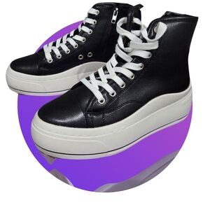 Women's Black High-Top Sneakers